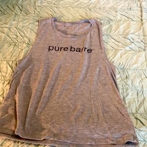 Pure Barre gray tank.